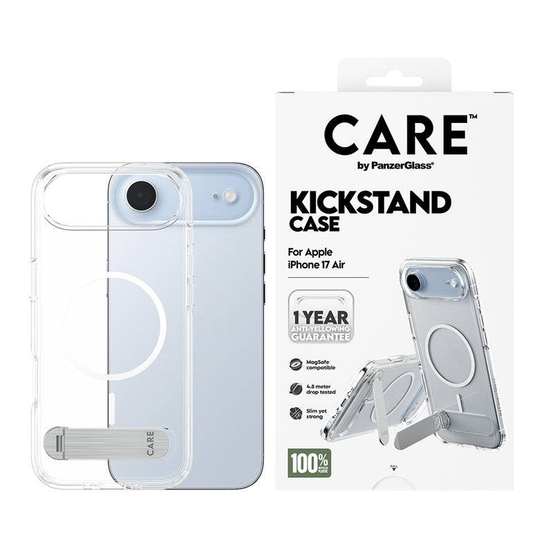 PanzerGlass Care iPhone Air / iPhone 17 Pro / iPhone 17 Pro Max Kickstand Case - Transparent PanzerGlass Care iPhone Air / iPhone 17 Pro / iPhone 17 Pro Max Kickstand Case - Transparent